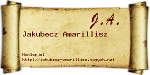 Jakubecz Amarillisz névjegykártya